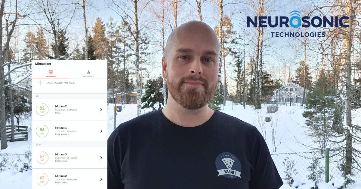 Iiro käytti dataa apuna palautumisen mittaamiseen -Unen palauttava aika on pidentynyt reilusti  Neurosonicin käyttöönoton jälkeen
